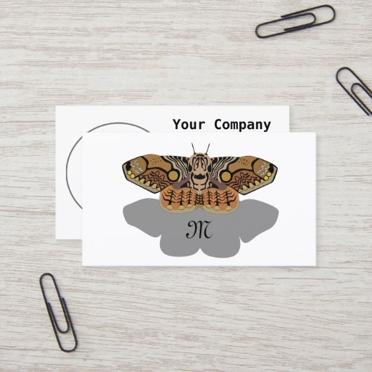 Brahmin Moth Monogram Visitenkarte (Vorderseite/Rückseite Beispiel)