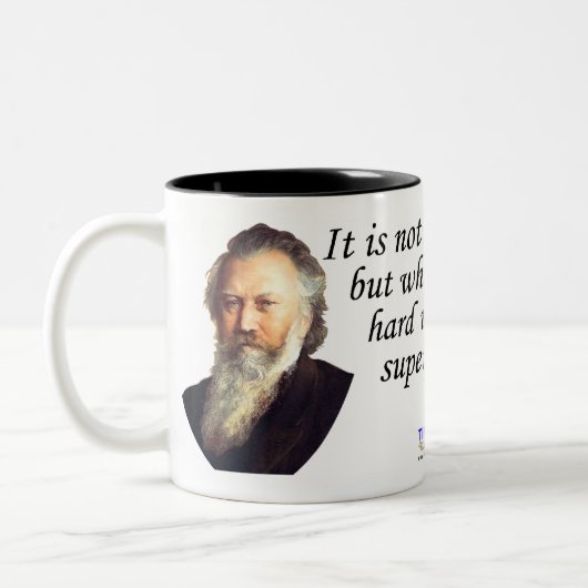 Brahms auf dem Verfassen Zweifarbige Tasse (Links)