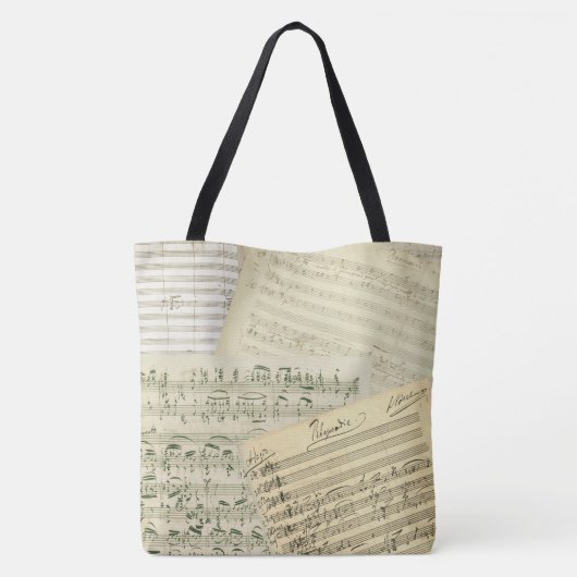 Brahms authentische Musik-Manuskript-Collage Tasche (Rückseite)