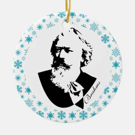 Brahms Komponist-Musik-Weihnachtsandenken Keramik Ornament (Vorne)