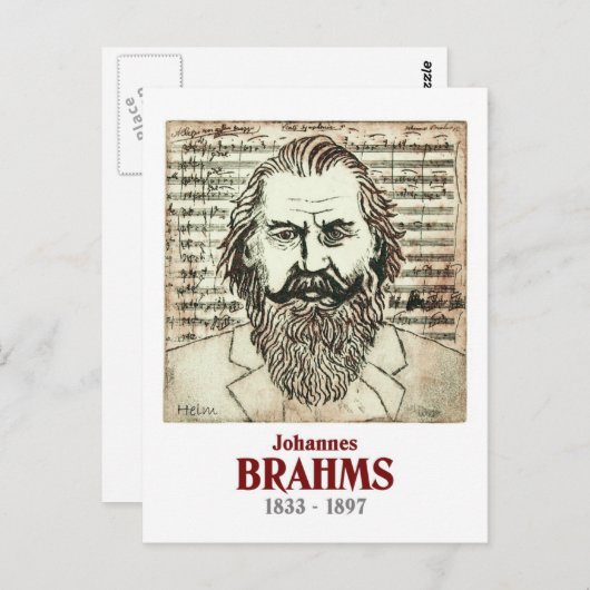 Brahms Postkarte (Vorne/Hinten)