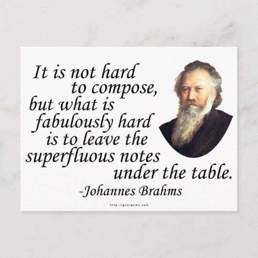 Brahms zur Komposition Postkarte (Vorderseite)
