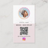 Braid Hair 6 Photo Feed Grid Social Media QR Code Visitenkarte (Vorderseite)