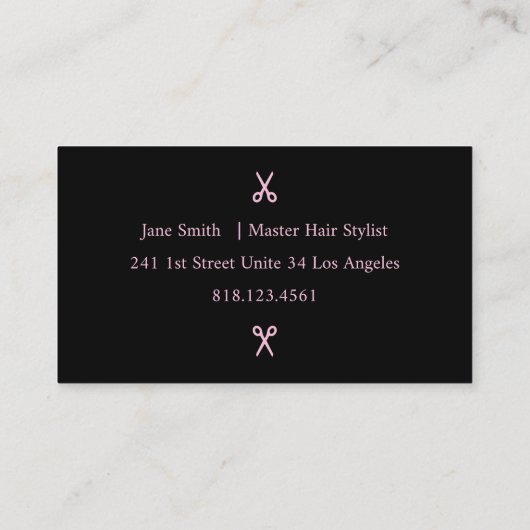 Braid Hair Hot Pink Visitenkarte (Rückseite)