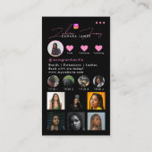 Braid Hair Social Photo Grid Social Media QR Code Visitenkarte (Rückseite)