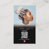 Braid Hair Social Photo Grid Social Media QR Code Visitenkarte (Vorderseite)