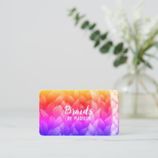 Braid Salon Custom QR Visitenkarte (Stehend Vorderseite)