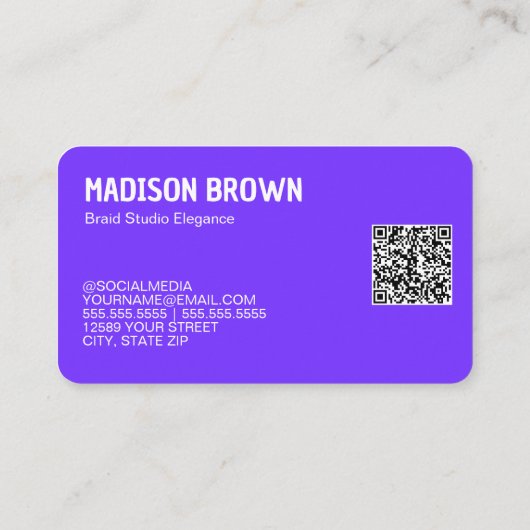Braid Salon Custom QR Visitenkarte (Rückseite)