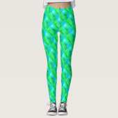 Braide Bänder oder unregelmäßige blaue und grüne B Leggings (Vorderseite)