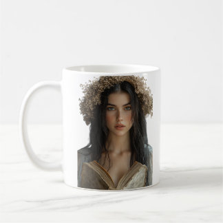 Braided Beauty in Bloom - Elegantes Blumenportrait Kaffeetasse