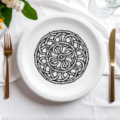 Braided black and white circle pappteller