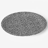 Braided black and white pattern pappteller (Schrägansicht)