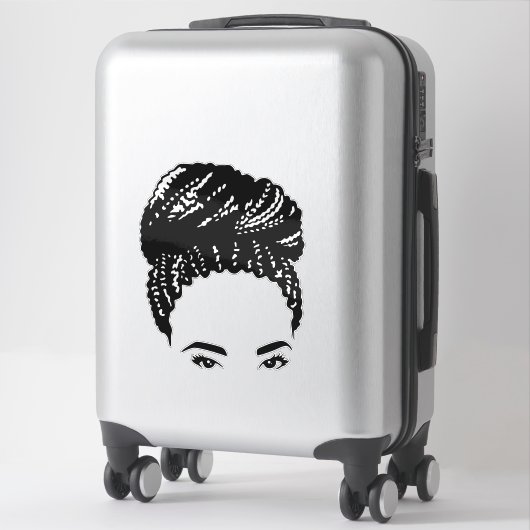 Braided Bun Aufkleber (Koffer)