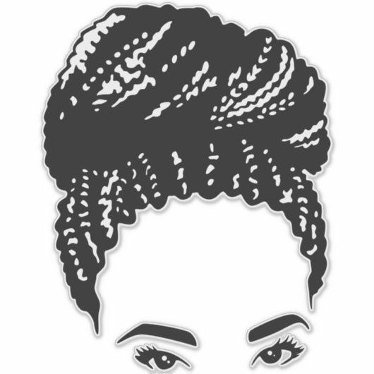 Braided Bun Aufkleber (Vorderseite)
