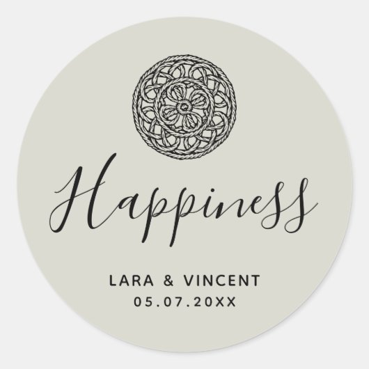 Braided Celtic Style Muster Vielen Dank Runder Aufkleber (Vorderseite)