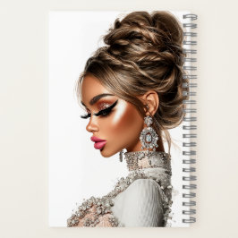 Braided Elegance Glam Girl Spiral Notebook Notizblock
