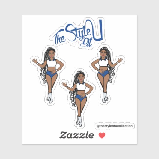 Braided Majorette / Dancer Stickers Blue Aufkleber (Blatt)