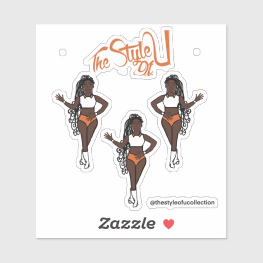 Braided Majorette / Tänzeraufkleber Orange Aufkleber (Blatt)