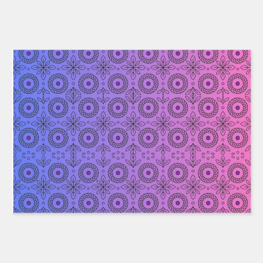 Braided Mandala and Leaf Motif Design" Geschenkpapier Set (Vorderseite 3)