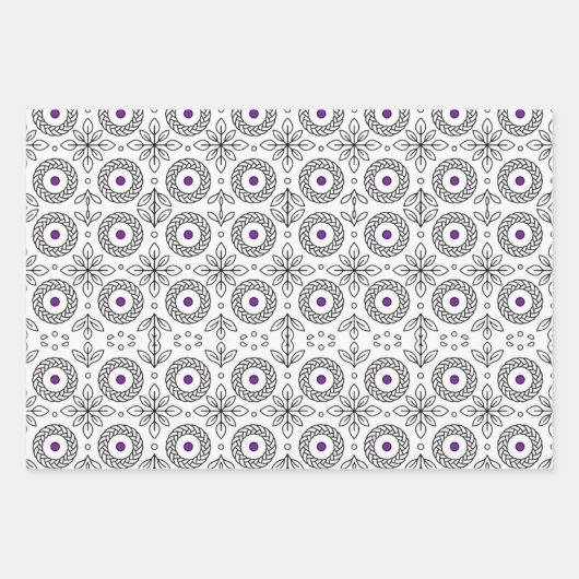 Braided Mandala und Leaf Motif Design Geschenkpapier Set (Vorderseite 3)