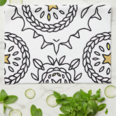 Braided Mandala und Leaf Motif Design Geschirrtuch (Gefaltet)