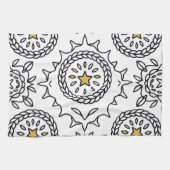 Braided Mandala und Leaf Motif Design Geschirrtuch (Horizontal)