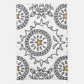 Braided Mandala und Leaf Motif Design Geschirrtuch (Vertikal)
