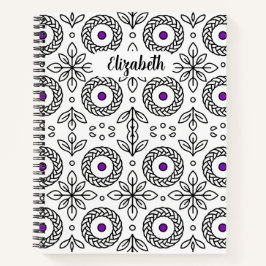 Braided Mandala und Leaf Motif Notizblock