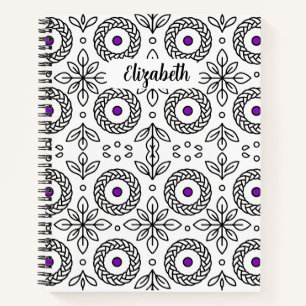 Braided Mandala und Leaf Motif Notizblock