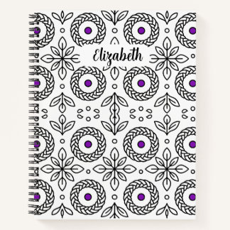 Braided Mandala und Leaf Motif Notizblock