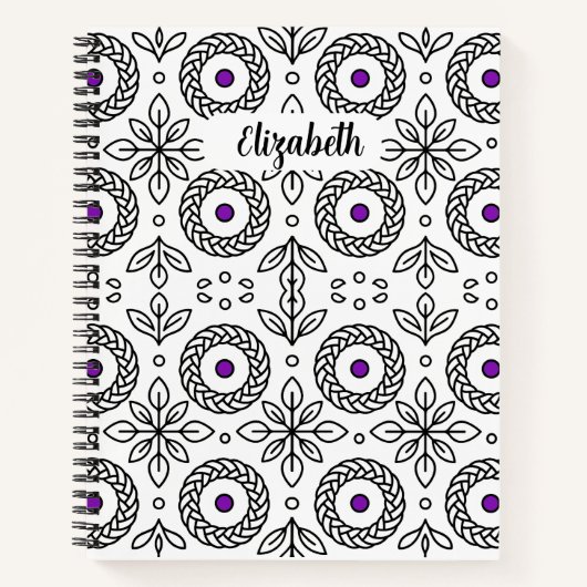 Braided Mandala und Leaf Motif Notizblock (Vorderseite)