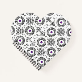 Braided Mandala und Leaf Motif Spiral Notebook Notizblock