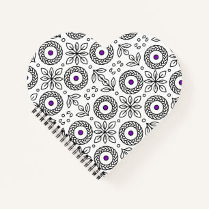 Braided Mandala und Leaf Motif Spiral Notebook Notizblock
