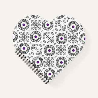 Braided Mandala und Leaf Motif Spiral Notebook Notizblock
