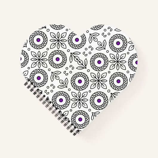 Braided Mandala und Leaf Motif Spiral Notebook Notizblock (Vorderseite)