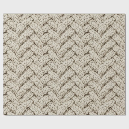 Braided Thread Knit Texture – Warm Beige (2) Geschenkpapier (Flach)