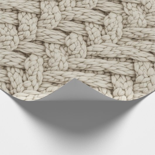 Braided Thread Knit Texture – Warm Beige (2) Geschenkpapier (Ecke)