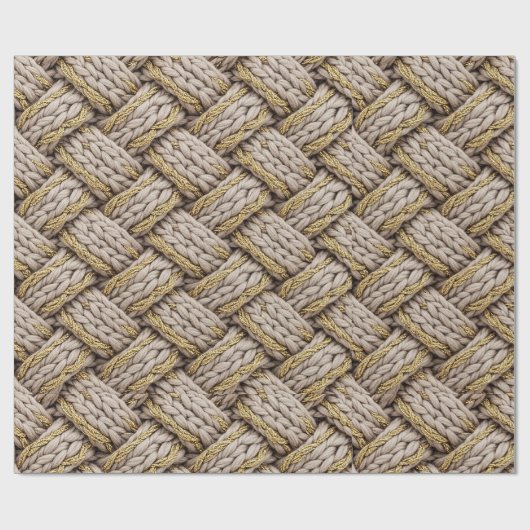 Braided Thread Knit Texture – Warm Beige (3) Geschenkpapier (Flach)