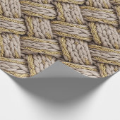 Braided Thread Knit Texture – Warm Beige (3) Geschenkpapier (Ecke)