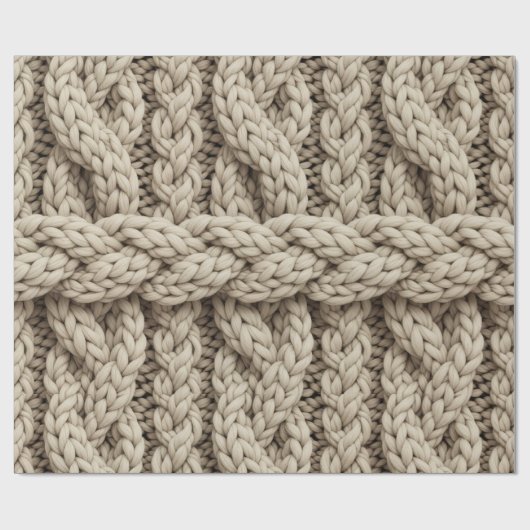 Braided Thread Knit Texture – Warm Beige (4) Geschenkpapier (Flach)