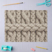 Braided Thread Knit Texture – Warm Beige (4) Seidenpapier (Basteln)