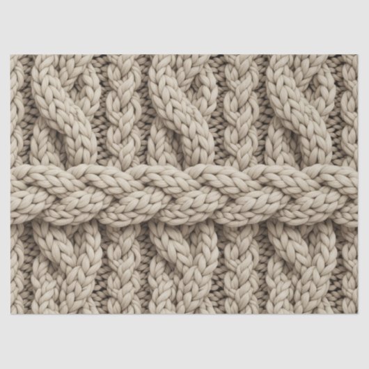 Braided Thread Knit Texture – Warm Beige (4) Seidenpapier (Vorderseite)