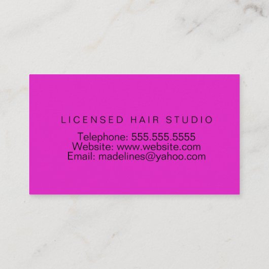 Braiding Hair Studio Salon Braids Visitenkarte (Rückseite)