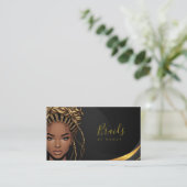 Braids Black And Gold Business Card Visitenkarte (Stehend Vorderseite)