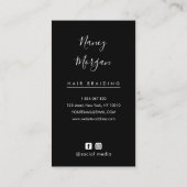 Braids bold Typography script handwritten photo Visitenkarte (Rückseite)