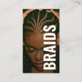Braids bold Typography script handwritten photo Visitenkarte (Vorderseite)