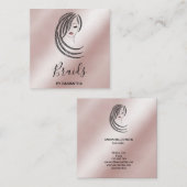 Braids Braided Hair Afro American Women Business C Quadratische Visitenkarte (Vorne/Hinten)