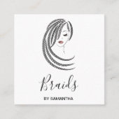 Braids Braided Hair Afro American Women Business C Quadratische Visitenkarte (Vorderseite)