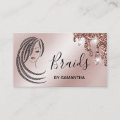 Braids Braided Hair Afro American Women Business C Visitenkarte (Vorderseite)