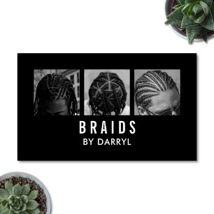 Braids Braider Foto Afro Haar Stylist Visitenkarte